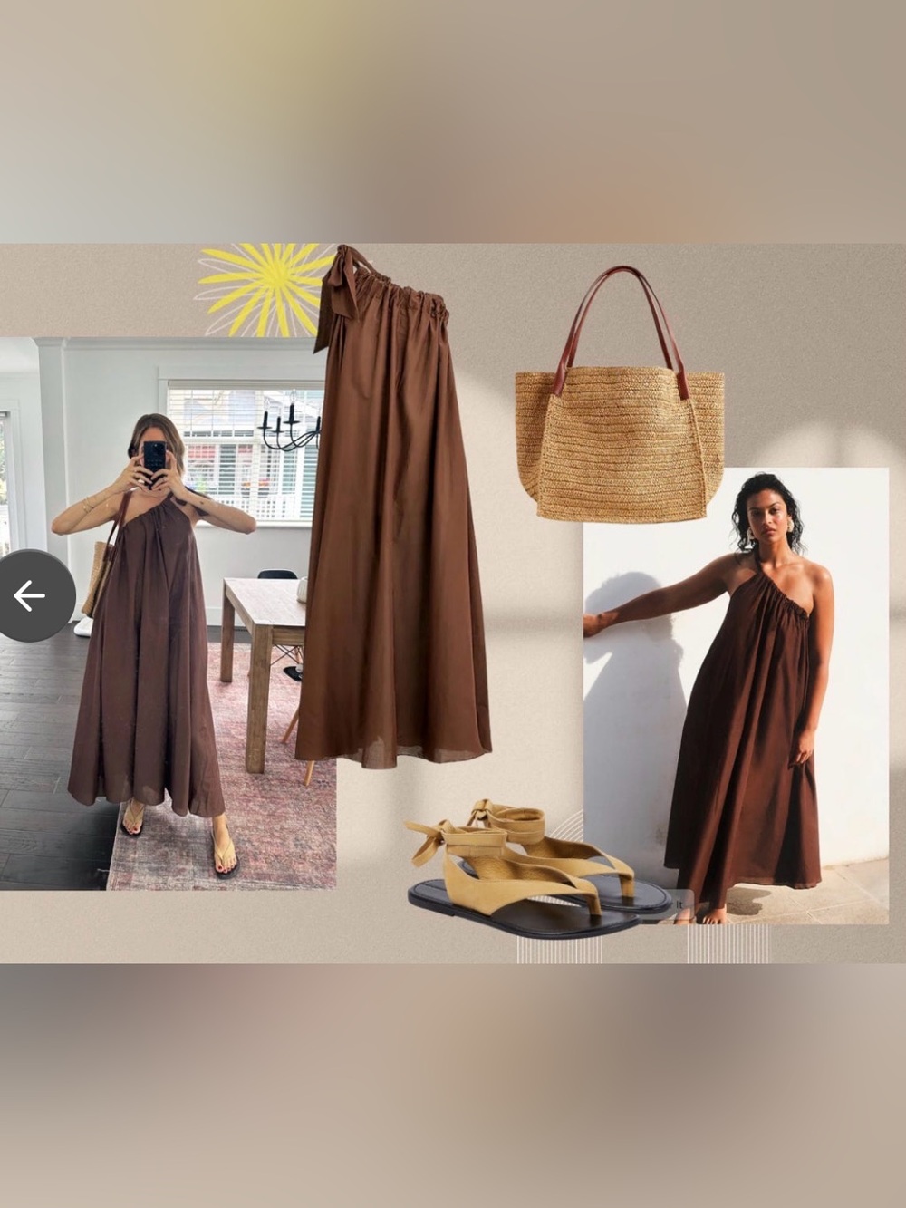 J. Crew One-Shoulder Maxi Dress in Brown - Picture 2 of 6